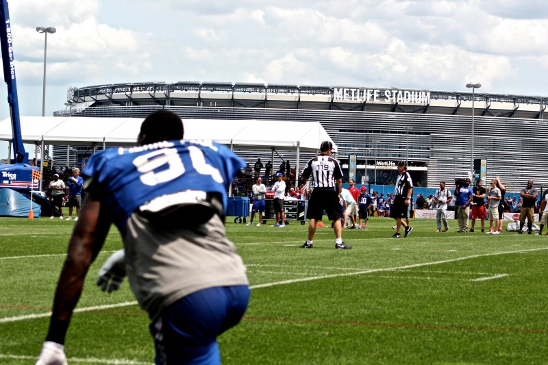 Giants focus on MetLife for first home game.  Credit: BOBBY O'HARA/PureSportsNY