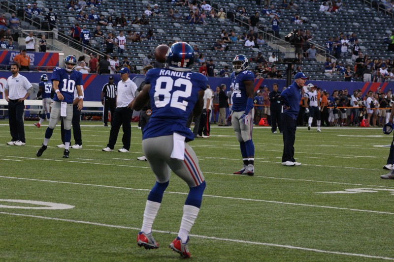 Rueben Randle says "We still like to hear it. Receivers like to face a team that plays a lot of man-to-man. Right now we are doing a great job of game planning to offset those corners, and get those guys … so we can make some plays." Credit: BOBBY O'HARA/PureSportsNY