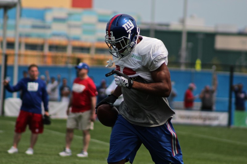 Rashad Jennings(pictured) will likely miss some time with a sprained MCL presenting a huge opportunity for rookie Andre Williams Credit:BOBBY O'HARA/PuresportsNY
