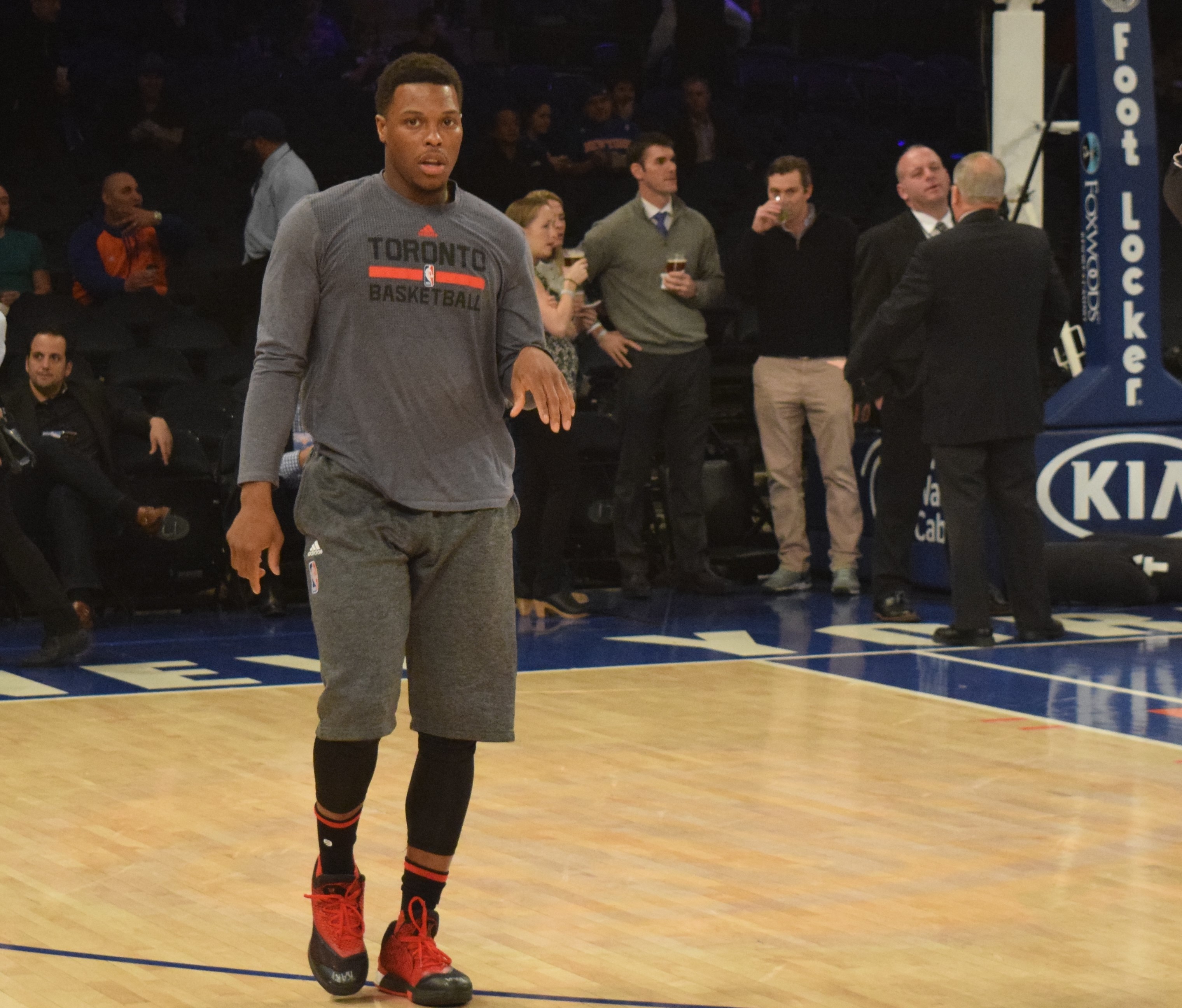 Credit: Barry Holmes/PureSportsNY ... Lowry about to warm-up before Monday night's contest.