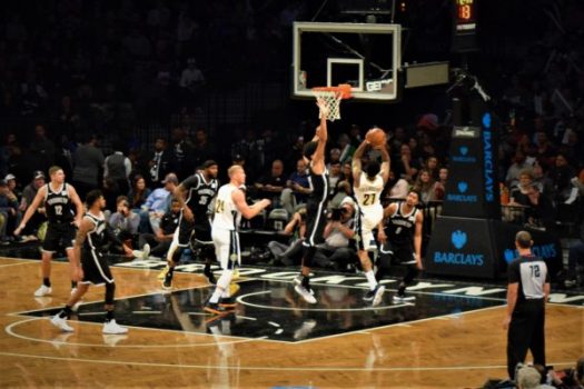 (Photo Credit: Barry Holmes/PureSportsNY) Chandler scoring on a tough fade away shot, Sunday night. 