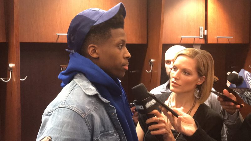 Rookie Frank Ntilikina played some huge minutes and contributed 15 points. Photo ATH 