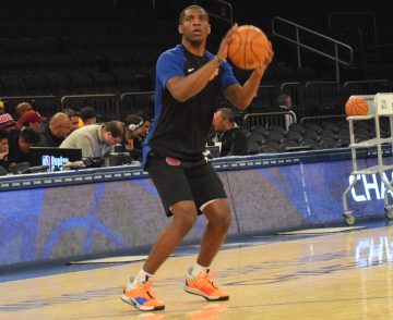 (Photo Credit: Barry Holmes/PureSportsNY) Damyean Dotson has won over Knick faithful with his work ethic on both ends of the floor.