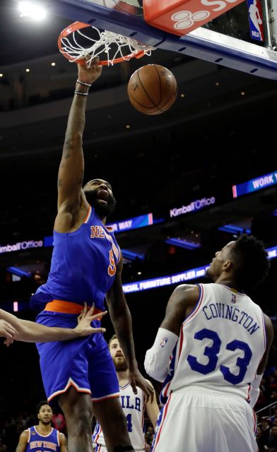 (Photo Credit: AP / Matt Slocum) O'Quinn had a strong game off the bench for New York